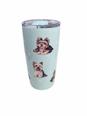 Serengeti Yorkshire Terrier Yorkie Insulated Stainless Steel Tumbler 20oz Mint